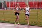 Chloe Price ((East Durham College) leads from Chloe Loredo (Stockton Sixth Form College) during the 1S00 metres, British College Championships, Gateshead International Stadium.